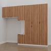 Guarda Roupa Modulado Solteiro com Mesa de Cabeceira 7 Portas 3 Peças Hera CabeCasa MadeiraMadeira/ Branco Geada/Louro/Preto