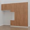 Guarda Roupa Modulado Solteiro com Mesa de Cabeceira 7 Portas 3 Peças Hera CabeCasa MadeiraMadeira/ Branco Geada/Louro/Cromado