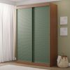 Guarda-Roupa 2 Portas Ripadas Samambaia CabeCasa MadeiraOriginals Freijó/Verde