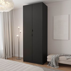 Guarda-Roupa 2 Portas Cabideiro 2 Gavetas Hera CabeCasa MadeiraMadeira Preto