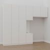 Guarda-Roupa Modulado Solteiro com Mesa de Cabeceira 7 Portas 3 Peças Hera CabeCasa MadeiraMadeira Branco Geada/Cromado