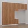Guarda-Roupa Modulado Solteiro com Mesa de Cabeceira 7 Portas 3 Peças Hera CabeCasa MadeiraMadeira Branco Geada/Louro/Cromado