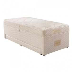 Cama Box Solteiro Conjugado 63x88x188cm com Molas Evolution Branco