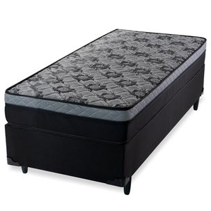 Cama Box Solteiro com Colchão Mola Safira Spec Preto