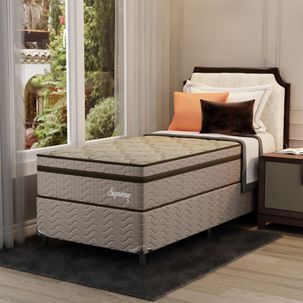 Cama Box Solteiro Supreme 0,88x188x60cm Molas Ensacadas Montreal Tecido poliéster Dourado, Jacquard Tipo Malha Dourado