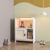 Estante Infantil Wave 1 Porta em Rattan, com Led e 2 Nichos Casatema Branco/Natural