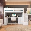 Cama Office Multifuncional Solteiro Adulto Star Plus Casatema Branco Perfect Wood
