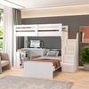 Beliche Multifuncional Solteiro Adulto com Escrivaninha Star Office Casatema Branco Perfect Wood