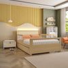 Bicama Casal Reversível com Estante 4 Nichos em LED e Sapateira 1 Porta Infantil Wave Casatema Branco /natural