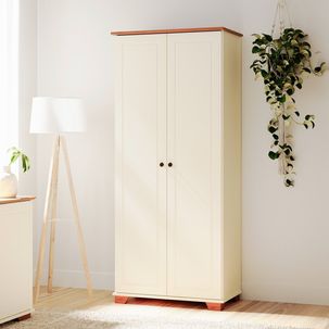 Armário Multiuso Pés e Tampo em Madeira Maciça Ananda CabeCasa MadeiraMadeira Off-white/Mel