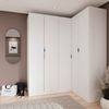 Guarda Roupa Modular de Canto 5 portas 3 Peças Hera CabeCasa MadeiraMadeira Branco Geada