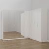 Guarda Roupa Modulado de Canto com Espelho 9 Portas 4 Peças Hera Cabecasa Madeiramadeira Branco Geada/Cromado