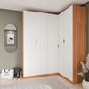 Guarda Roupa Modular de Canto 5 Portas 3 Peças Hera CabeCasa MadeiraMadeira Louro/Branco Geada