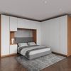 Guarda Roupa Modulado de Casal 12 Portas 6 Peças 1 Mesa de Cabeceira Hera CabeCasa MadeiraMadeira Louro/Branco Geada