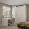 Guarda Roupa Modulado 4 Portas 3 Peças com Escrivaninha Hera CabeCasa MadeiraMadeira Branco Geada/Cromado