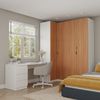 Guarda Roupa Modulado 4 Portas 3 Peças com Escrivaninha Hera CabeCasa MadeiraMadeira Branco Geada/Louro/Preto