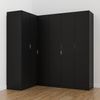 Guarda Roupa Modulado de Canto 6 Portas 3 Peças Hera Cabecasa Madeiramadeira Preto/Cromado