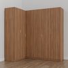 Guarda Roupa Modulado de Canto 6 Portas 3 Peças Hera Cabecasa Madeiramadeira Louro/Cromado