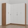 Guarda Roupa Modulado de Canto 6 Portas 3 Peças Hera Cabecasa Madeiramadeira Louro/Branco Geada/Preto