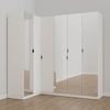 Guarda Roupa Modulado de Canto com Espelho 6 Portas 3 Peças Hera Cabecasa Madeiramadeira Branco Geada/Preto