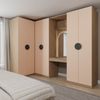 Guarda Roupa Modulado Canto 4 Peças Canto Nicho com 2 Gavetas Joy CabeCasa MadeiraMadeira Salmão
