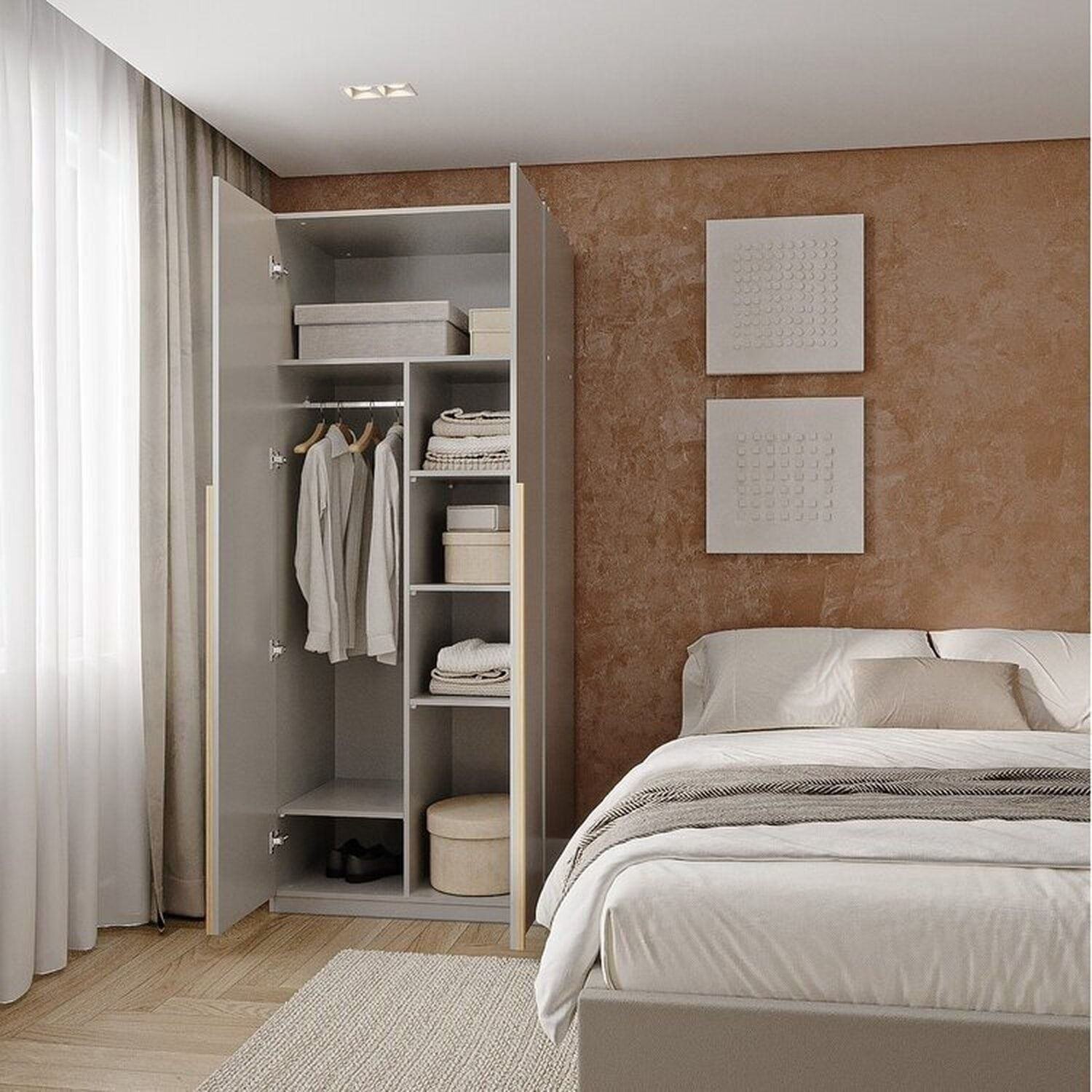 Guarda-roupa Modular 80cm com Portas e Prateleiras Jade CabeCasa ...