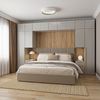 Guarda-roupa Modulado 11 Peças 13 Portas com 2 Mesas de Cabeceira Jade Cabecasa Madeiramadeira Cinza Urbano