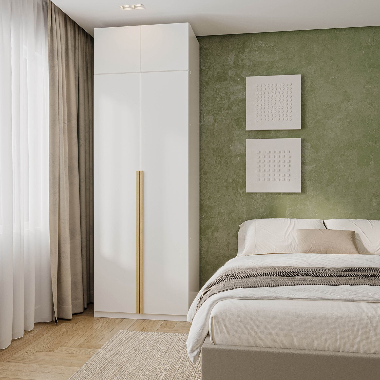 Guarda Roupa Modular 80cm Com Portas e Prateleiras Jade Cabecasa Branco Fosco