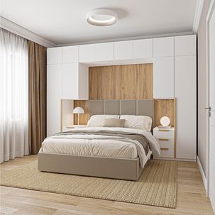 Guarda-roupa Modulado 10 Peças 12 Portas 2 Mesas Cabeceira Jade CabeCasa MadeiraMadeira Branco Fosco