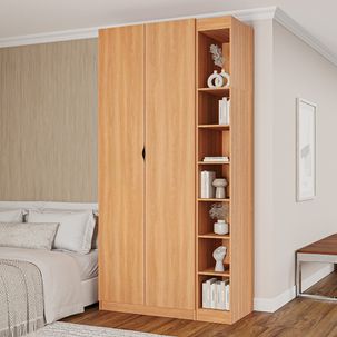 Guarda-roupa Modulado 2 Portas 3 Peças Hera CabeCasa MadeiraMadeira Louro/Preto