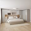 Guarda-roupa Modulado 7 Peças 7 Portas 2 Mesa Cabeceira Jade Cabecasa Madeiramadeira Cinza Urbano