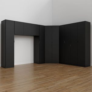 Guarda Roupa Modulado Casal de Canto 11 Portas 5 Peças Hera Cabecasa Madeiramadeira Preto/Preto